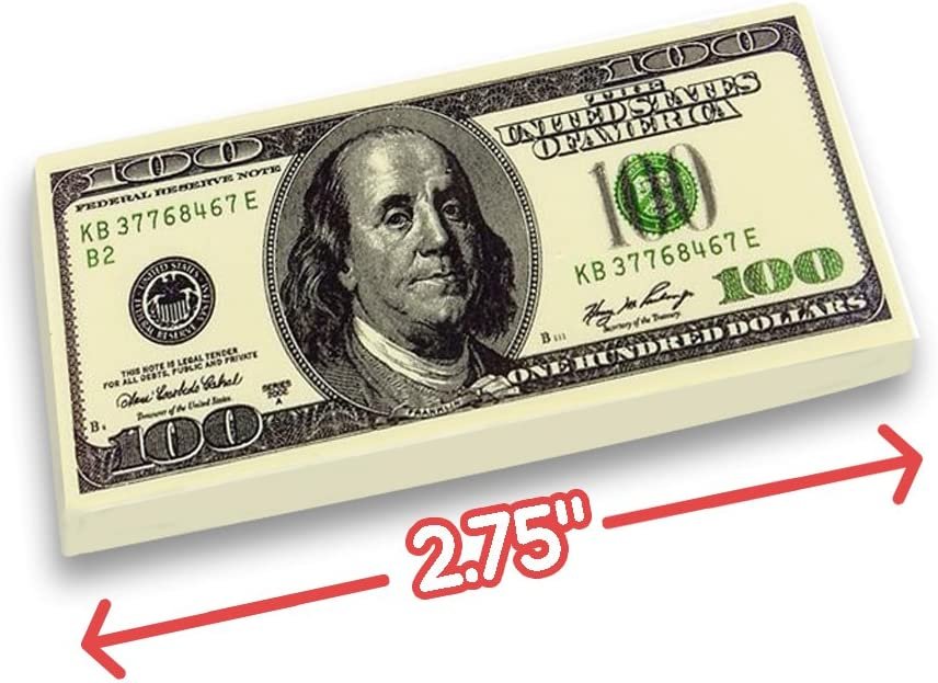 100 Dollar Bill Erasers - Set of 12 - 2.75" Big Rubber Eraser with Money Replica Design - Fun Birthday Party Favors, Goodie Bag Fillers, Classroom, Student Gifts, School Supplies