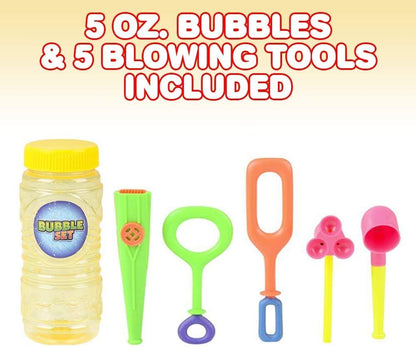 ArtCreativity 6-Piece Bubble Toys Set for Kids, Bubble Blowing Play Set with 5 Assorted Wands and Bubble Solution, Outdoor Toys for Boys, Girls, Summer, and Backyard Fun, Bubble Toy Gifts for Children