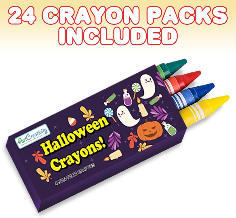 Bulk 24 Pack Halloween Mini Coloring Book Kit, Each Set Includes 1 Small  Coloring Booklet & 4 Crayons, Great Halloween Party Favors, Halloween Gifts