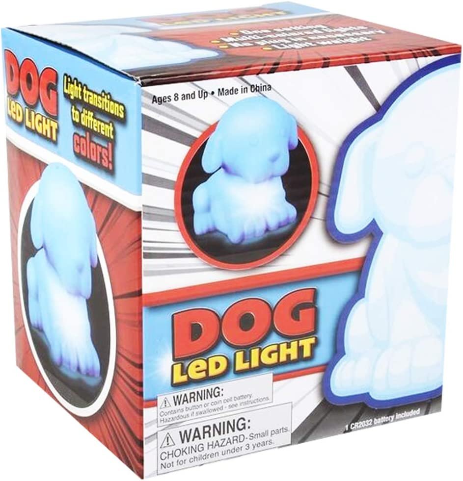 Color Changing Dog LED Lamp, Night Light Cycles Through Awesome Colors, Battery-Operated Decorative Light for Kids, Bedroom Decor Nightlight for Boys and Girls