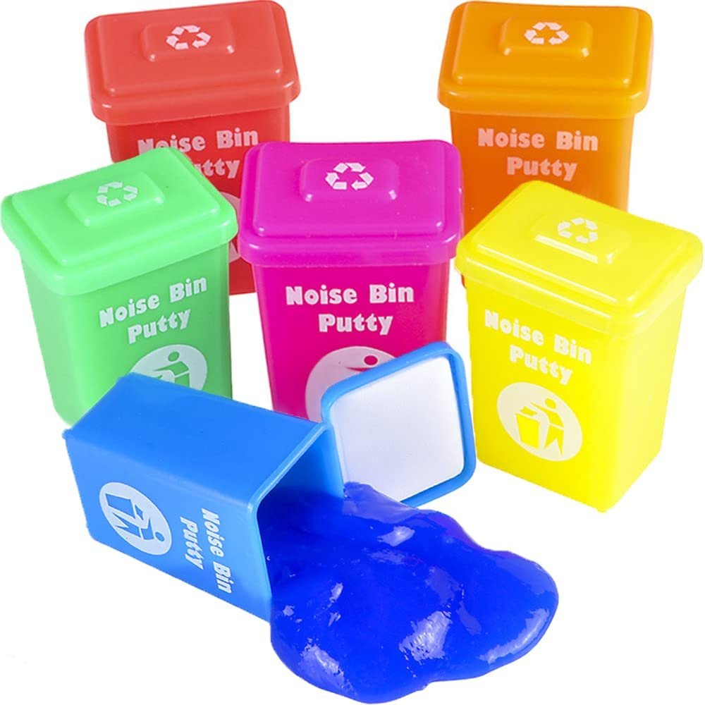 ArtCreativity Fart Bin Putty, Set of 6, Assorted Vibrant Colors, Birthday Party Favors, Goodie Bag Stuffers, Noise Slime, Piñata Filler, Funny Prank Toy, for Boys and Girls