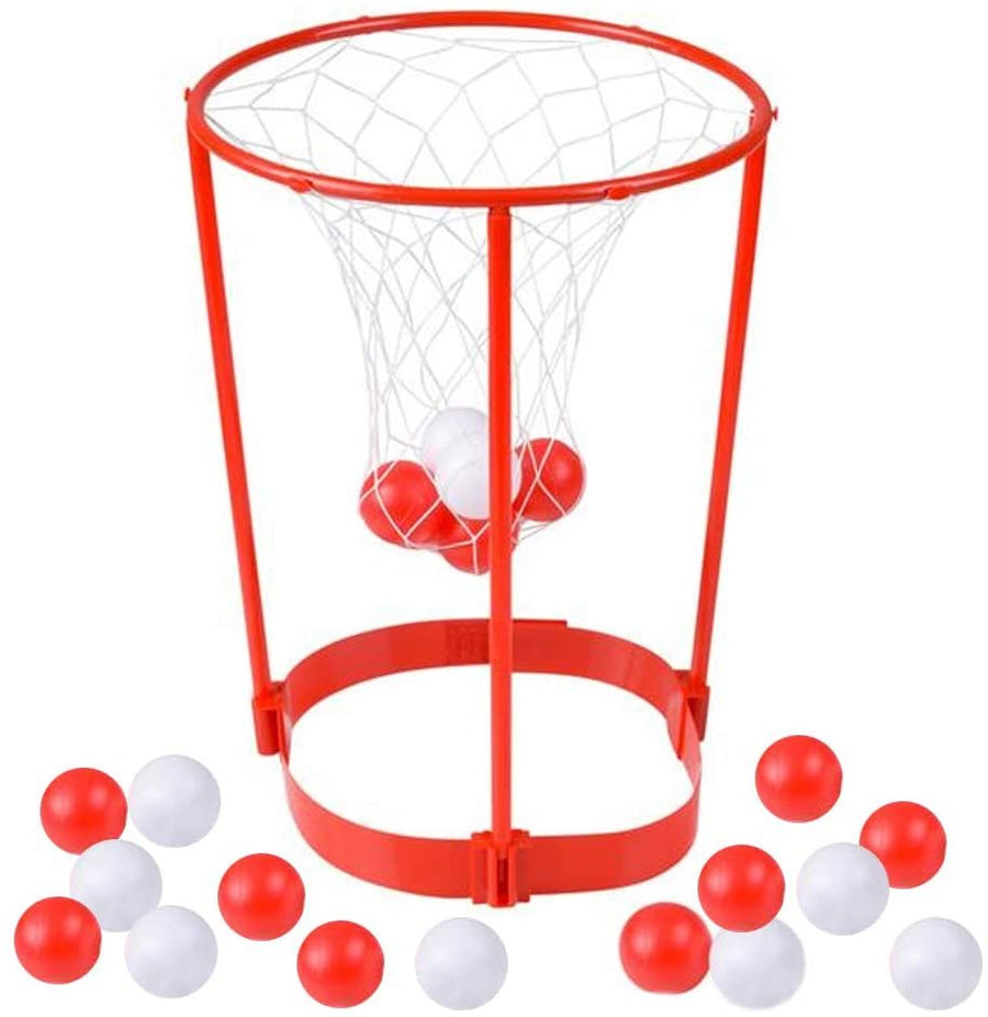 Head Hoop Basketball Party Game for Kids and Adults - Adjustable Basket Net Headband with 20 Balls - Fun Gift for Birthday, Party Dress Up, Carnival Ball Game for Boys & Girls