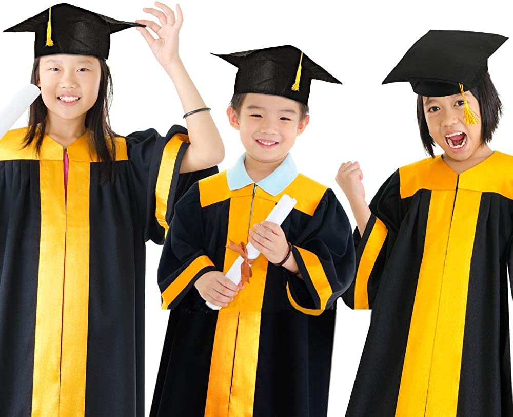 Black Graduation Caps for Kids, Pack of 12, Child-Size Grad Hats for  Preschool, Kindergarten Boys, Girls, Children, Comfortable Felt Graduation  Caps