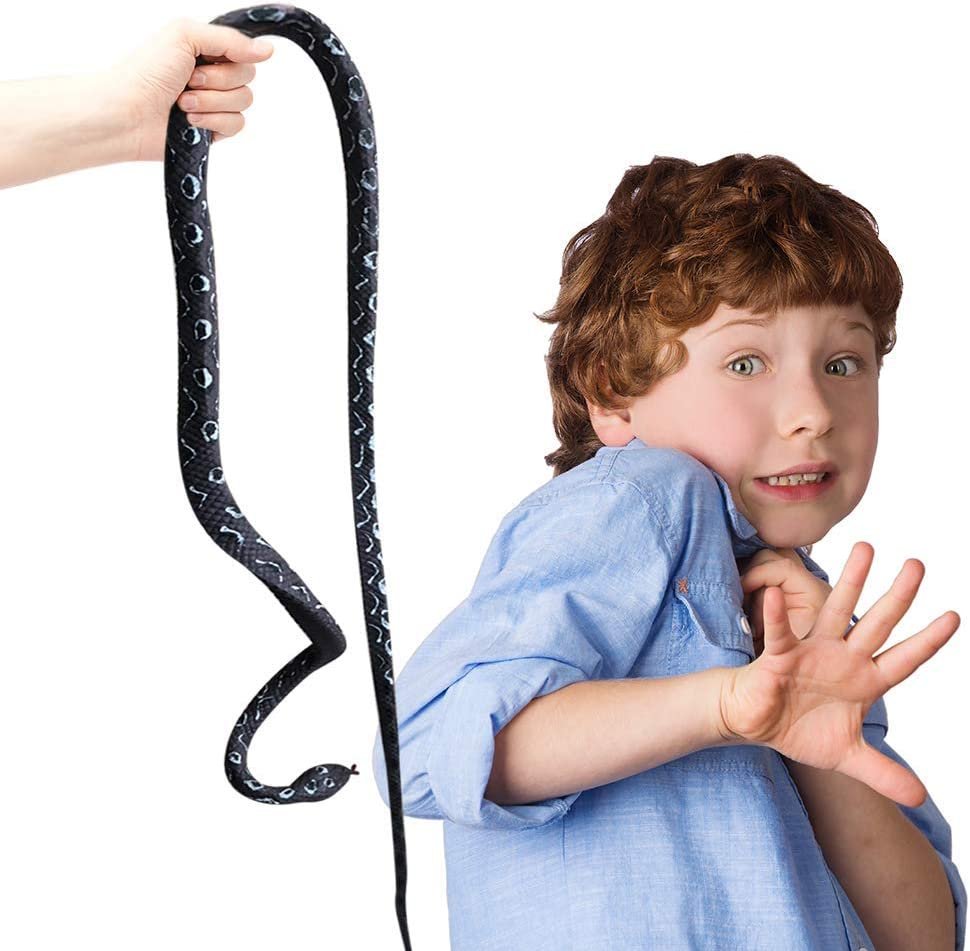 Russell’s Viper Realistic Rubber Snake Toy for Kids, 48" Fake Snake Prank Gag Toy, Science Educational Tool, Reptile and Snake Party Decorations and Favors for Boys and Girls