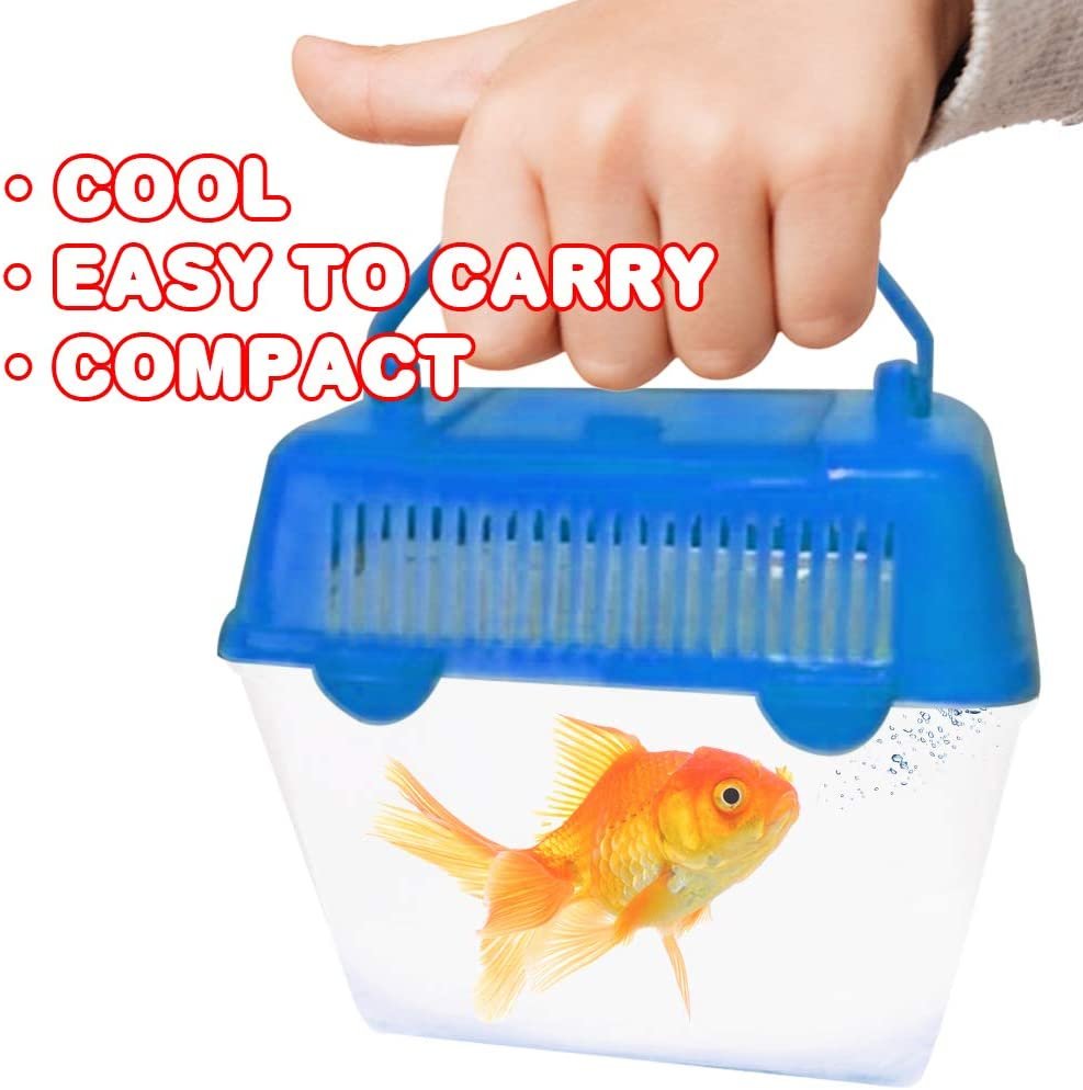 Small Plastic Aquariums for Kids, Set of 4, Single Fish Aquariums in Assorted Vibrant Colors, Under-The-Sea Party Favors, Aquatic Party Supplies, Aquarium Gift Shop Items, 5"es