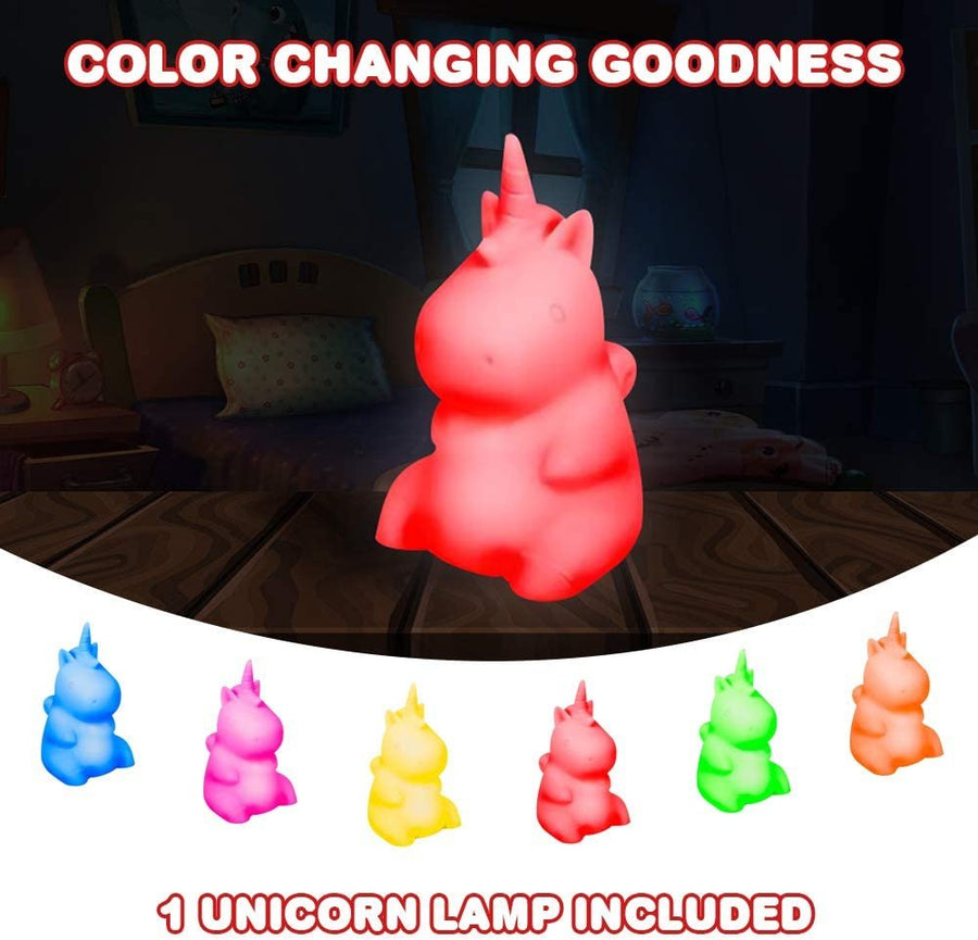 Color Changing Unicorn LED Lamp, Night Light Cycles Through 6 Awesome Colors, Battery-Operated Decorative Light for Kids, Bedroom Decor Nightlight for Boys and Girls