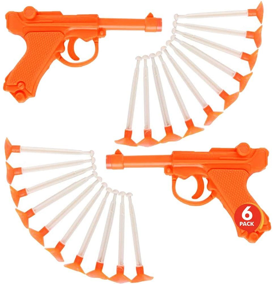 ArtCreativity Detective Dart Gun, Set of 6, Cool Dart Shooter Toys for Kids, Each Set with 1 Pistol and 6 Suction Cup Darts, Fun Toys for Outdoors, Indoors, Yard, Party Favors for Boys and Girls