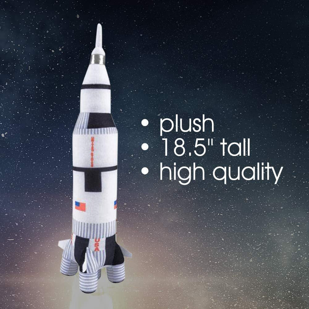 Saturn Rocket Plush Toy for Kids, 18.5" Space Shuttle Stuffed Toy with Realistic Details, Space Room Décor, NASA Spaceship Nursery Décor, Great Outer Space Toys for Boys and Girls