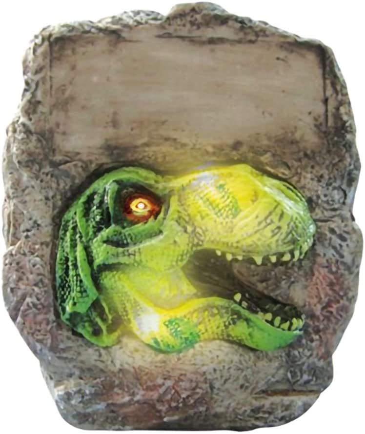 Color Changing T-Rex Stone, Light-Up Dinosaur Cycles Through 6 Awesome Colors, Battery-Operated Dino Décor with Multi-Colored LEDs, Dinosaur Party Decorations, Best T-Rex Gifts for Kids
