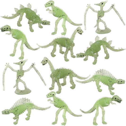 ArtCreativity Glow in The Dark Dinosaur Fossils, Set of 12, Glowing Dinosaur Toys for Boys and Girls, Cool Assorted Designs, Dinosaur Birthday Party Favors, Goodie Bag Stuffers, Pinata Fillers
