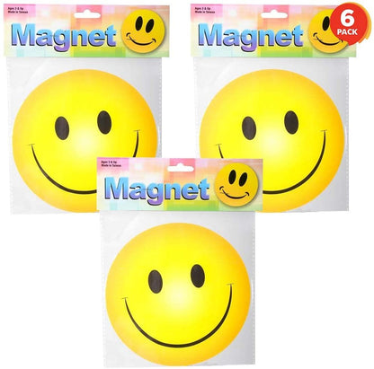 ArtCreativity Smiley Face Magnets, Set of 6, Emoji Party Favors for Kids and Adults, Cute Smile Face Fridge Magnets, Fun Goodie Bag Fillers, Stocking Stuffers, Classroom Prizes, Teacher Rewards