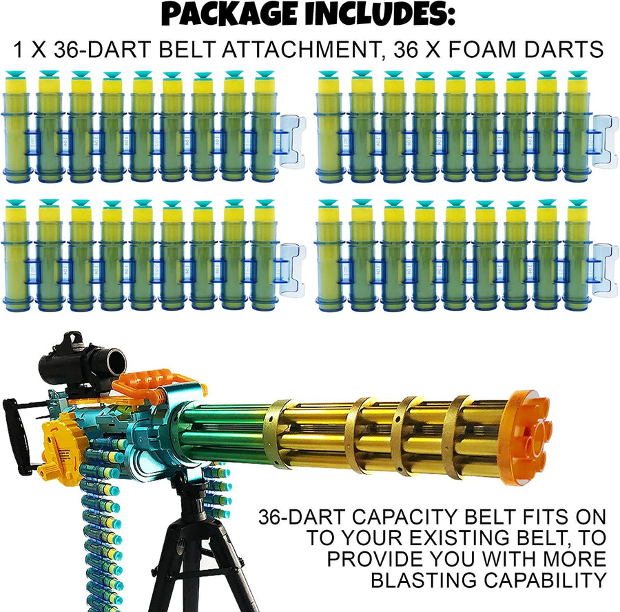 36 Foam Bullets Refills for Electronic Gatling Toy Gun with Bullet Belt