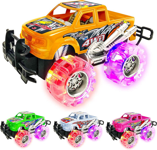 ArtCreativity Light Up Monster Trucks For Boys,- 6 Inch Toy Cars For 2 year old boys,- Push n Go Car Toys For Boys 3-5 Years Old,- Light Up Toys For Kids, Best Gift for Kids Age 3 - 6 Years Old and Up
