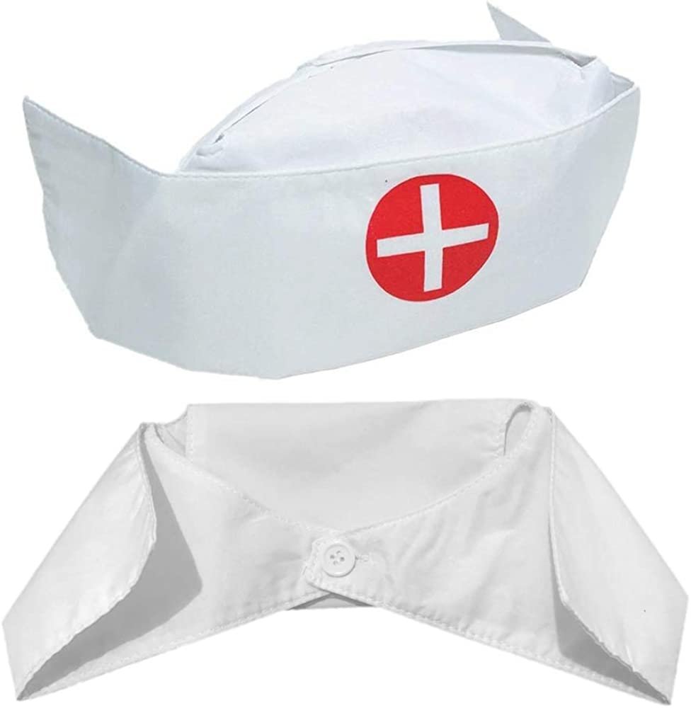 Classic Nurse Hat for Kids, Retro Nurse Cap for Halloween Nursing Costume, Stage Play Outfit, or Pretend Play, Fun Nurse Graduation Party Supplies, Favors, and Decorations