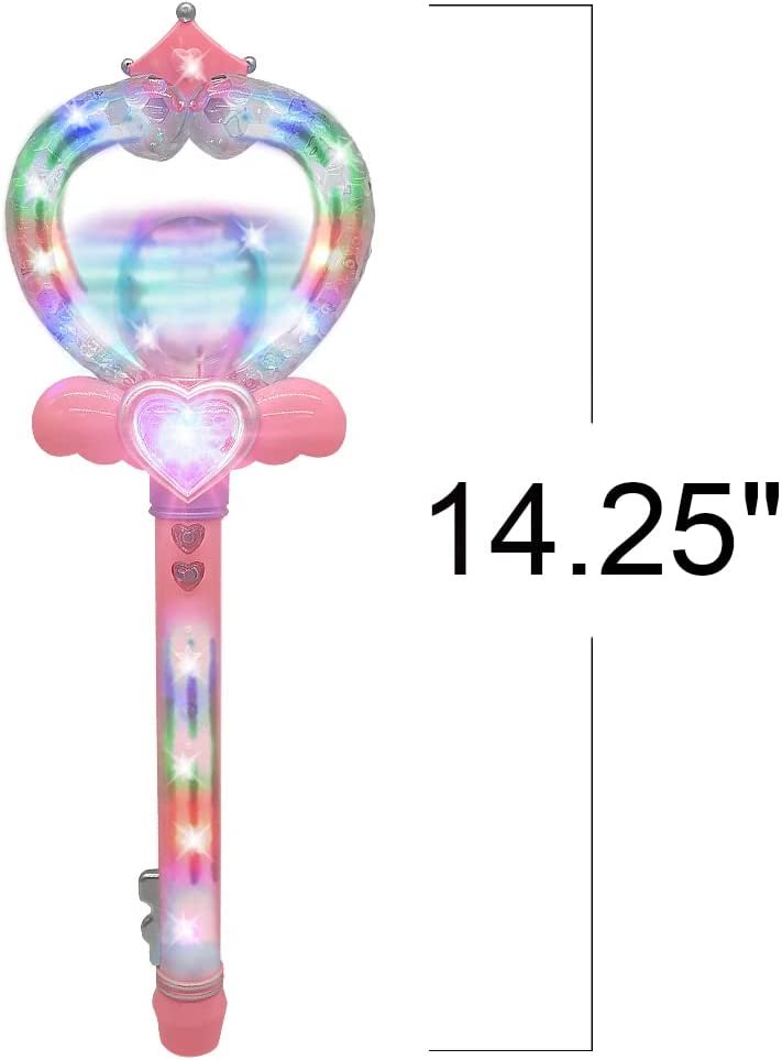 ArtCreativity Light Up Queen Wand, Light Up Toys for Toddlers, 14.25 Inch Light Up Wand Toy with Spinning Ball, Princess Light Up Wands for Kids, Spinning Light Toy, Batteries Included, Autism Toys,
