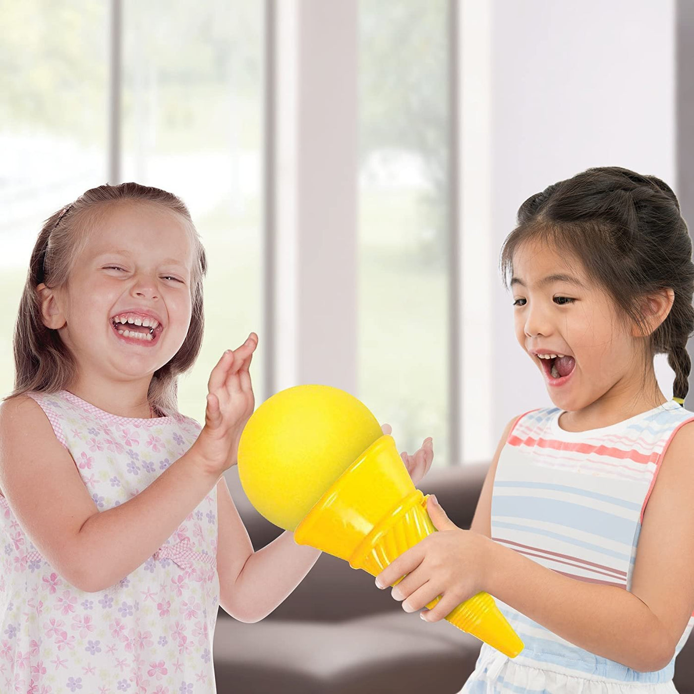 Jumbo 14" Ice Cream Shooter Classic Icecream Cone Foam Ball Launcher - Squeeze Popper - Great Party Favor for Kids, Gift Idea for Boys and Girls, Carnival Prize - Yellow