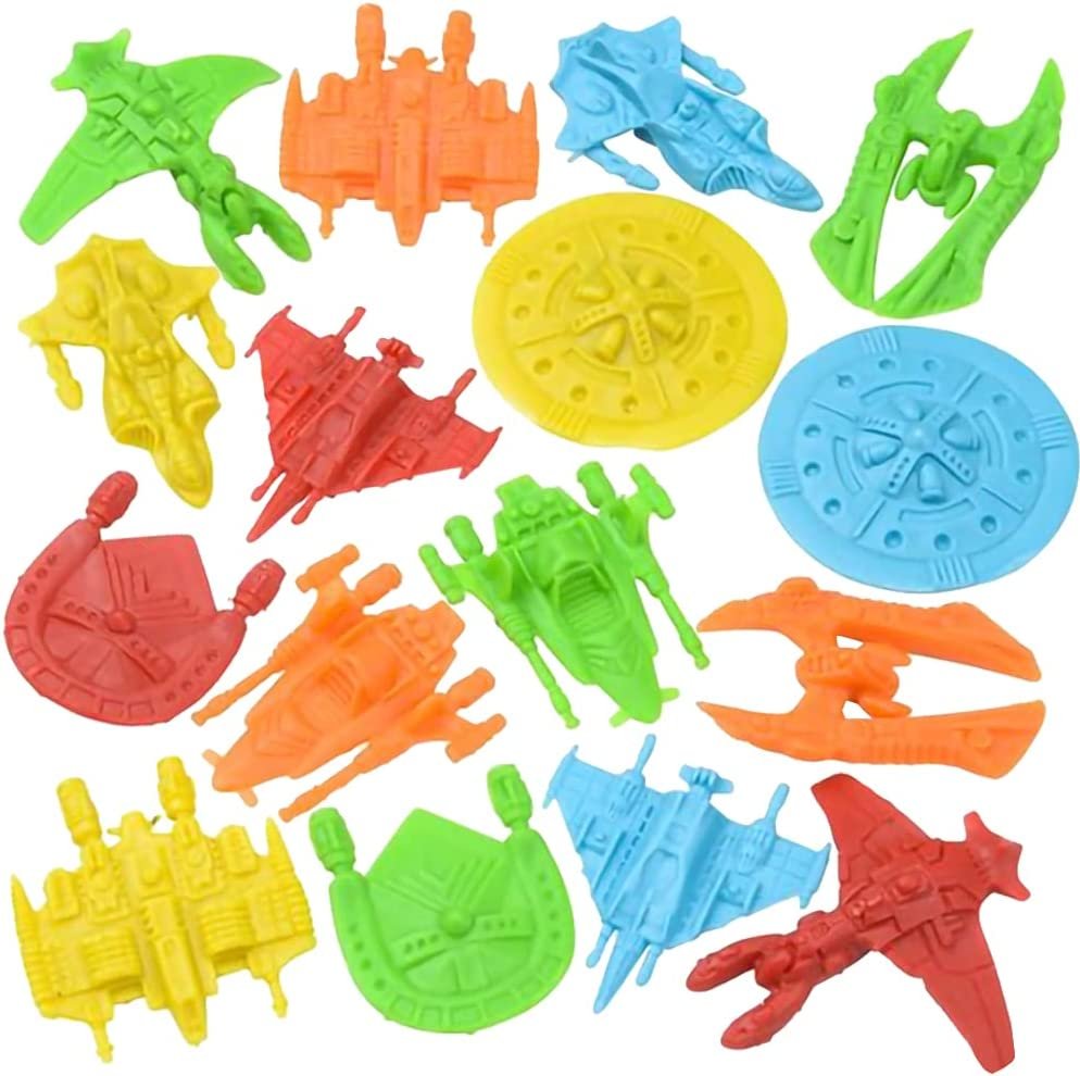 Small Spaceship Toys for Kids, Set of 144, Outer Space Party Favors for Children, Space Ship Toys in Assorted Colors, Galactic Party Goodie Bag Fillers, Holiday Stocking Stuffers