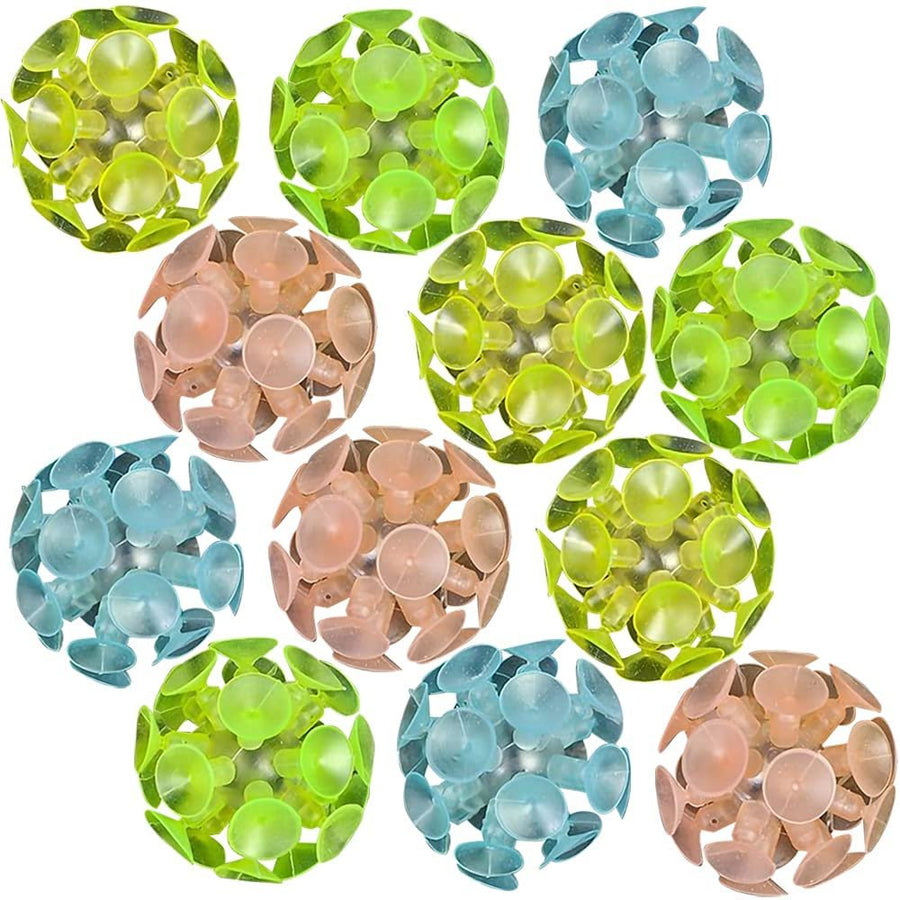 Glow in The Dark Suction Balls, Set of 12, Glow Balls That Stick and Walk Down Walls, Cool Glow in The Dark Toys for Kids and Adults, Birthday Party Favors for Any Theme