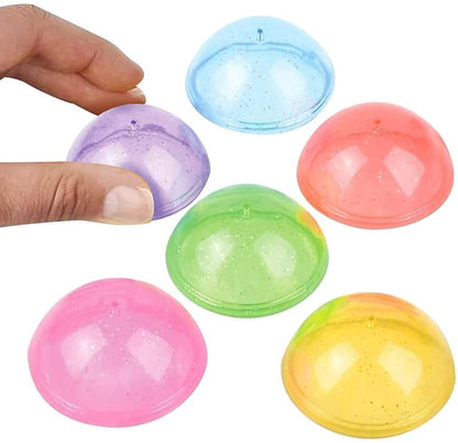 ArtCreativity Jumbo Glitter Poppers, Set of 10, Pop-Up Half Ball Toys in Assorted Glittery Colors, Old School Retro 90s Toys for Kids, Birthday Party Favors, Goodie Bag Fillers for Boys and Girls