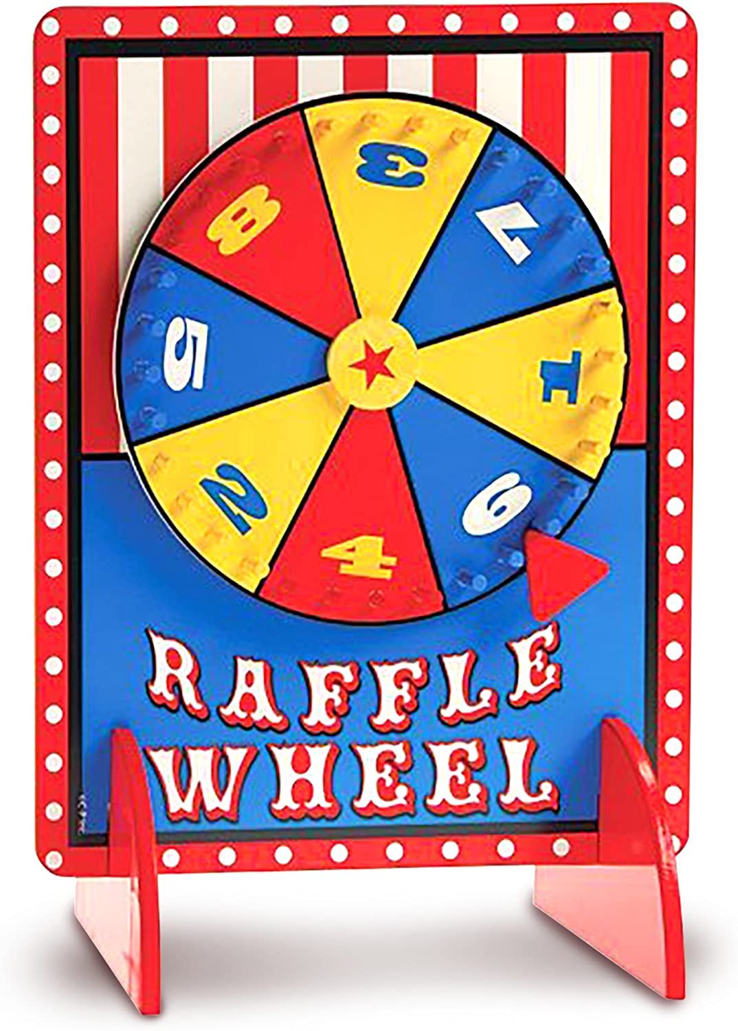 Tabletop Spinning Raffle Wheel with Stand by Gamie - Premium Quality Wood Spinning Carnival Wheel - Tabletop Prize Spinner Wheels for Boys and Girls, Kids’ Parties, Classroom and More