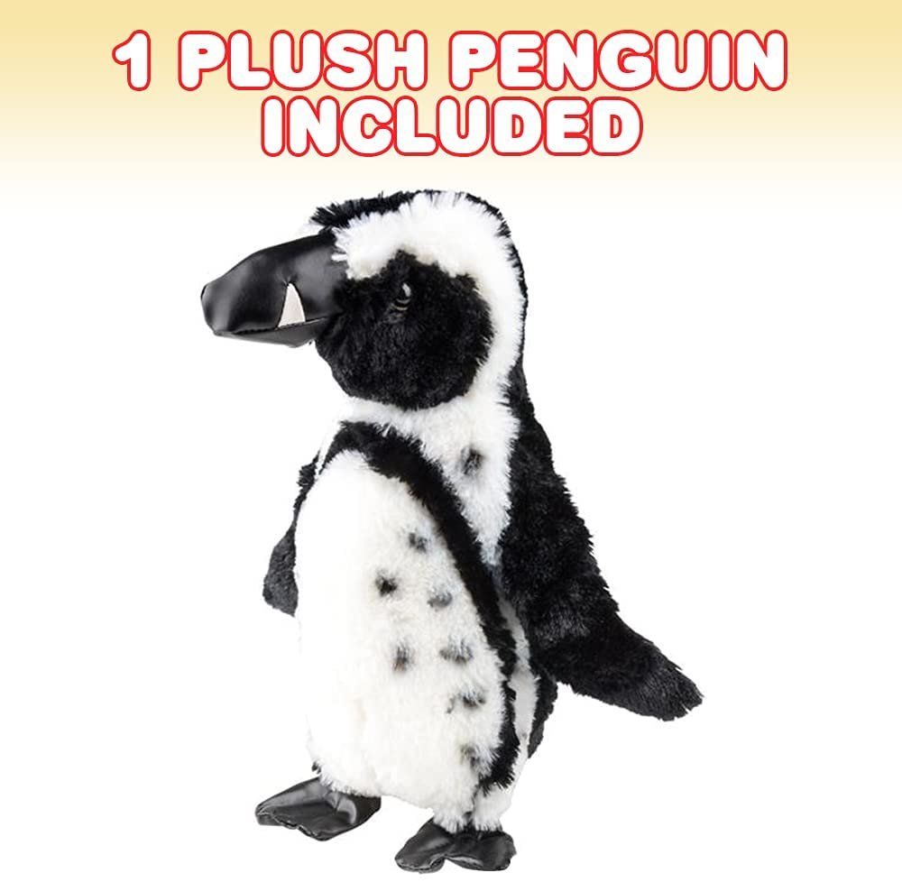 Penguin Plush Toy, 1 PC, Black and White Penguin Stuffed Animal with Faux Leather Feet, Cuddly Animal Stuffed Toys for Kids, Cute Nursery and Playroom Décor, Great Gift Idea