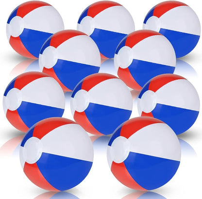 ArtCreativity Patriotic Beach Balls for Kids, Pack of 12, Inflatable Summer Toys for Boys and Girls, Decorations for Hawaiian, Beach, and Pool Party, Beach Ball Party Favors