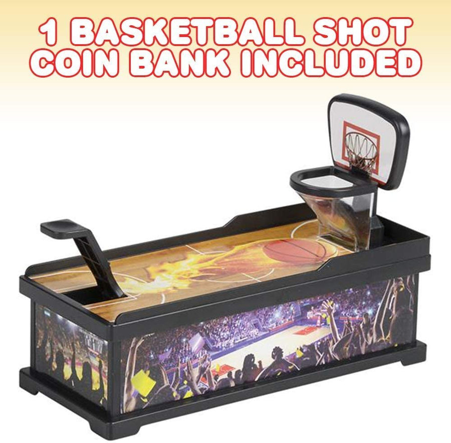 Basketball Shot Coin Bank for Kids, Fun Money Savings Piggy Bank for Loose Change, Cool Office Desk Sports Decoration, Best Birthday Gift for Boys and Girls