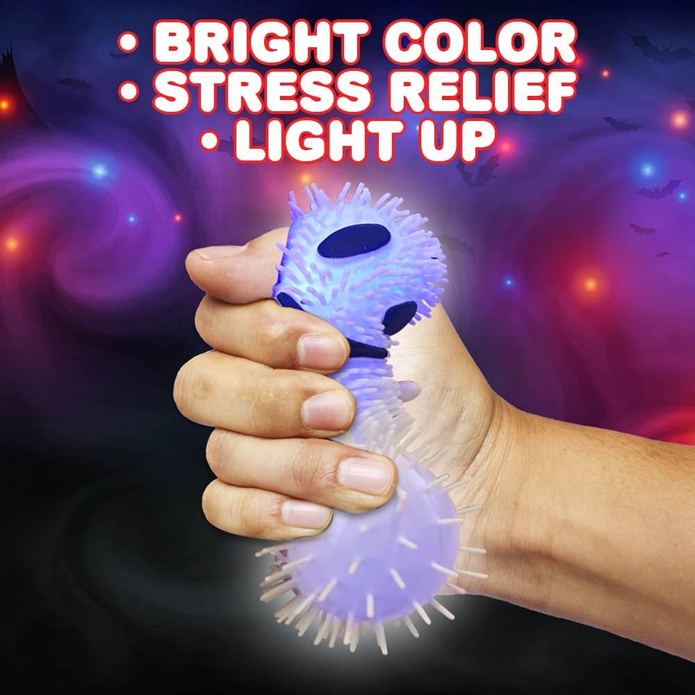 Light Up Halloween Puffers, Set of 6, LED Fidget Toys for Kids and Adults, Includes Ghost and Pumpkin Halloween Toys, Non-Candy Halloween Treats and Party Favors for Themed Parties