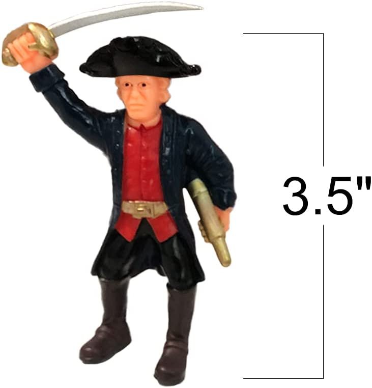 Pirate Action Figure Playset, Set of 8 Legendary Plastic Figures in Assorted Poses, Cool Pirate Toy Set for Kids, Great Birthday Gift Idea for Boys and Girls