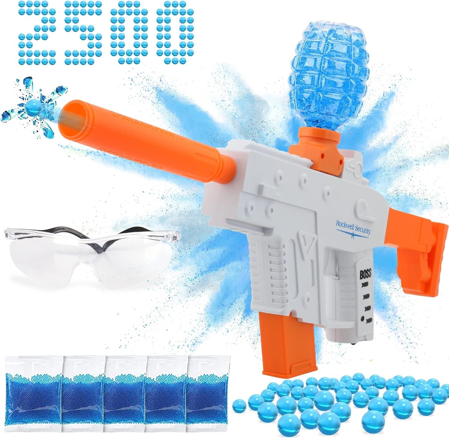 Electric Gel Ball Blaster Gun - Water Gel Blaster Gun with 2500 Water Beads, Automatic Gellyball Gun for Outdoor Summer Activities for Boys and Girls