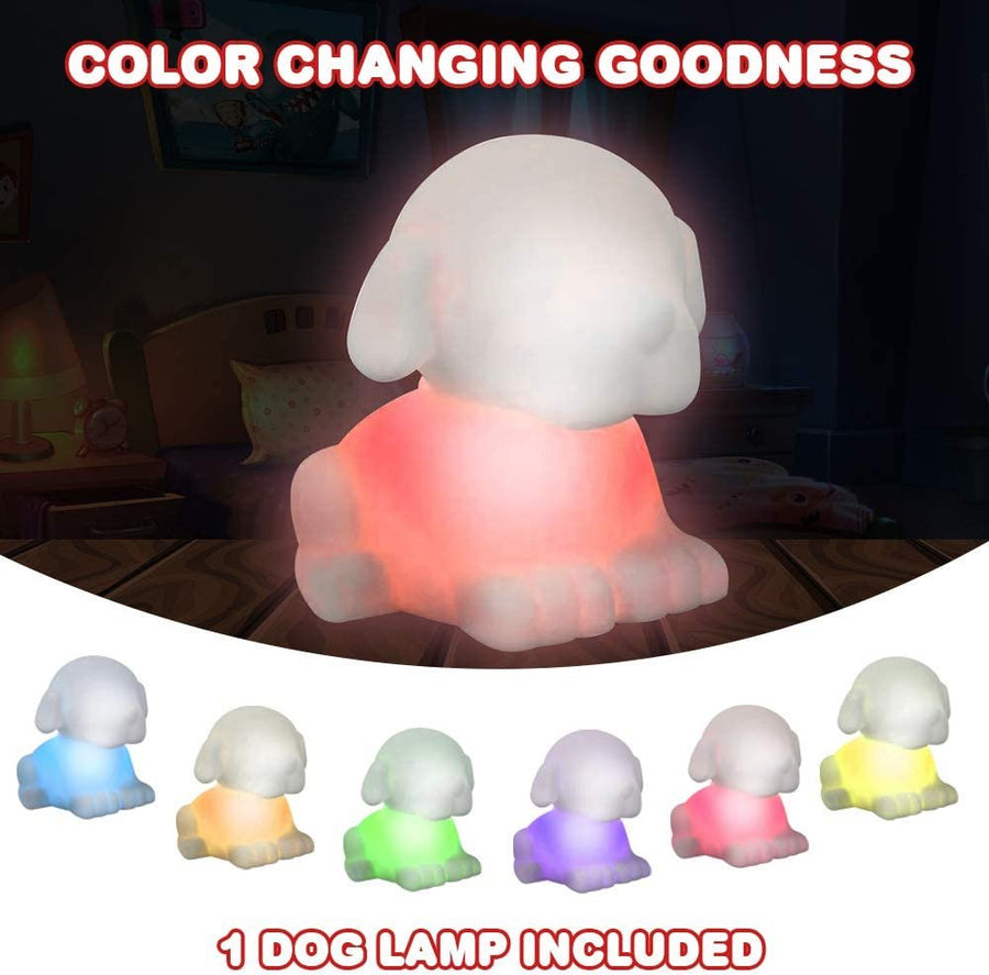 Color Changing Dog LED Lamp, Night Light Cycles Through Awesome Colors, Battery-Operated Decorative Light for Kids, Bedroom Decor Nightlight for Boys and Girls