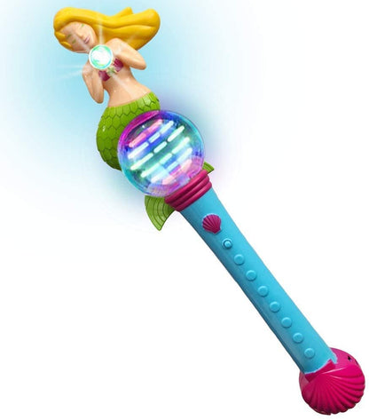ArtCreativity Multi-Color Spinning Mermaid Wand with LED Handle | 15.5” Light Up Princess Wand for kids | Fun Pretend Play Prop | Batteries Included | Best Birthday Gift for Boys and Girls