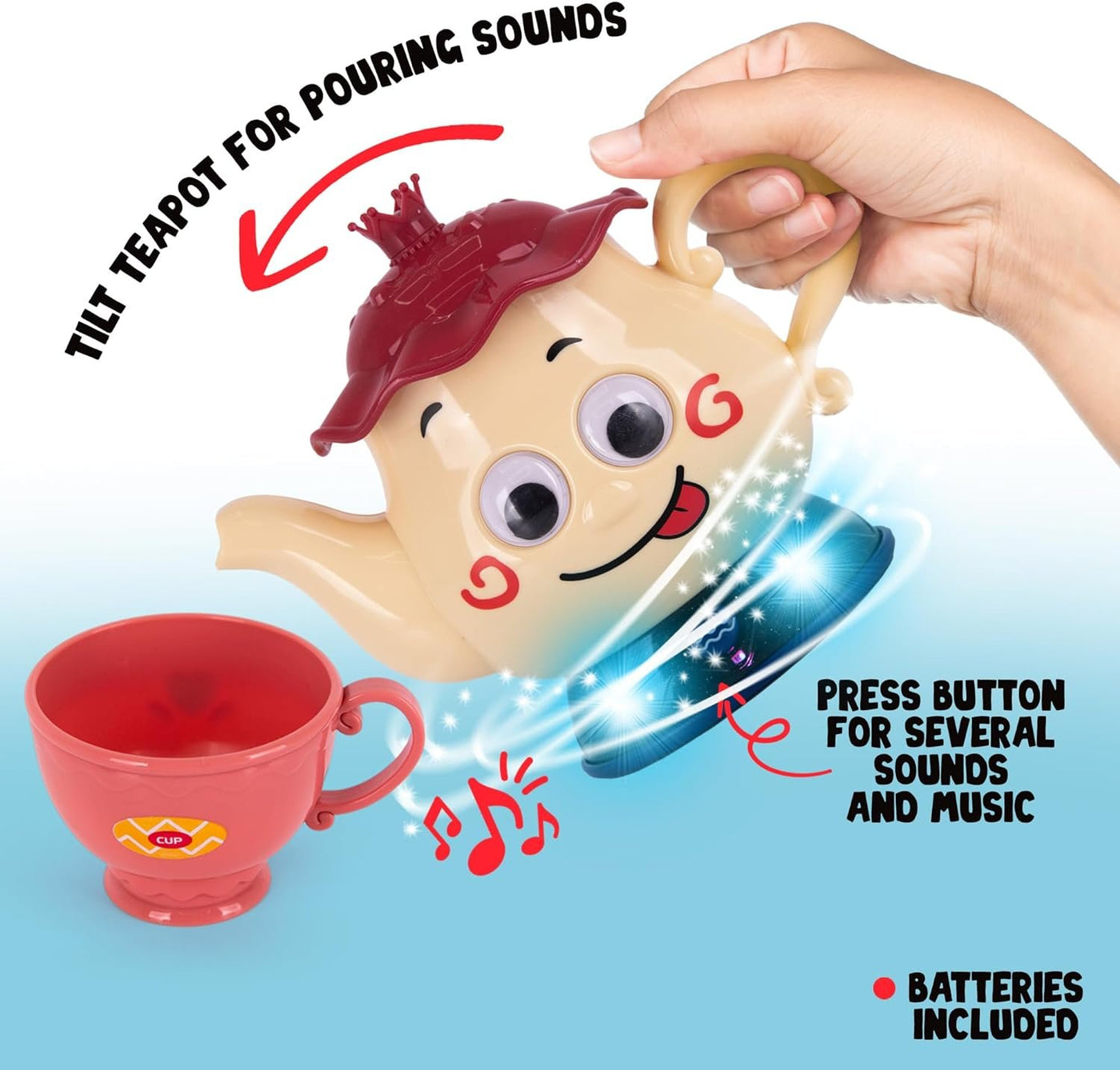 Musical Tea Set for Girls - 19-Piece Girls Tea Party Set -Toddler Tea ...