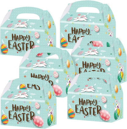 ArtCreativity Easter Treat Boxes, Pack of 12 Easter Bunny Boxes for Candy, Cookies and Party Favors, Cute Cardboard Boxes with Handles for Wedding Candy, Birthday Favors, Holiday Goodies