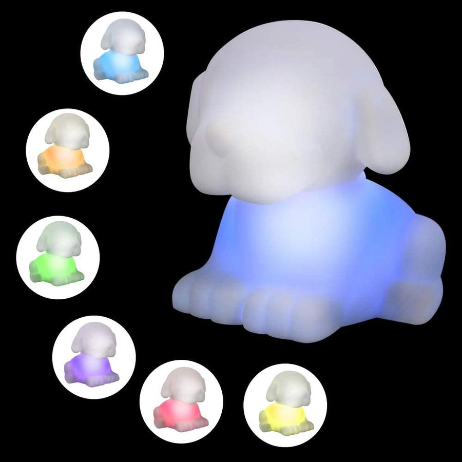 Color Changing Dog LED Lamp, Night Light Cycles Through Awesome Colors, Battery-Operated Decorative Light for Kids, Bedroom Decor Nightlight for Boys and Girls