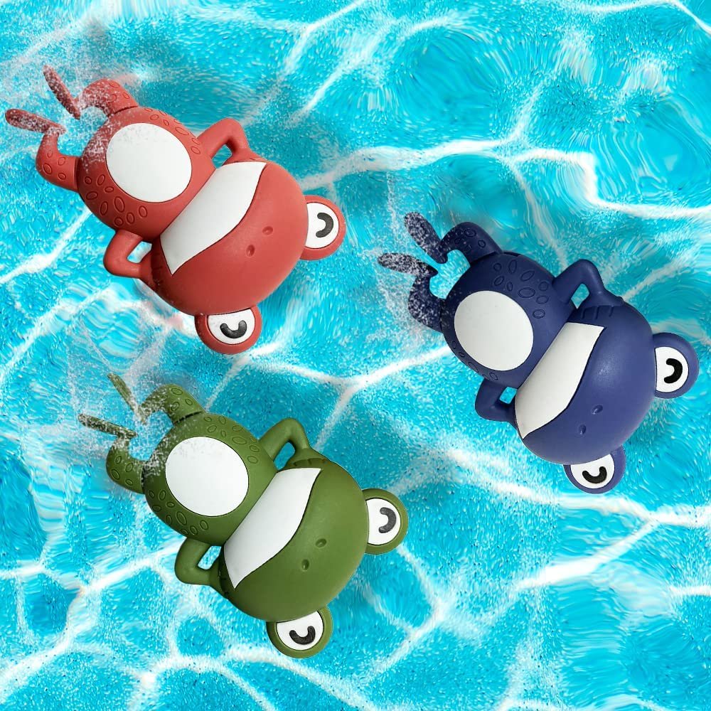 Wind Up Bath Frogs for Kids, Set of 3, Swimming Frog Toys in Assorted · Art  Creativity