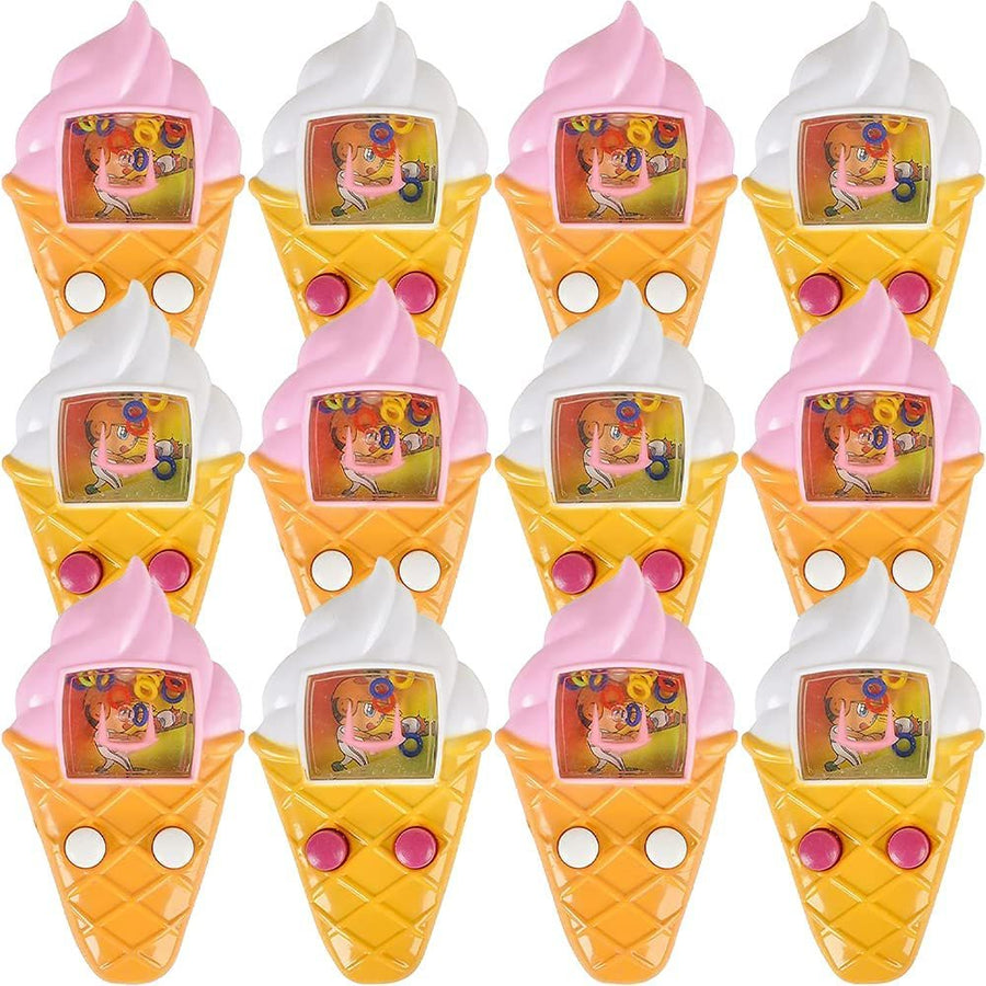 Ice Cream Water Games, Set of 12, Handheld Water Games for Kids, Goody Bag Fillers, Birthday Party Favors for Children, Road Trip Travel Toys for Boys and Girls