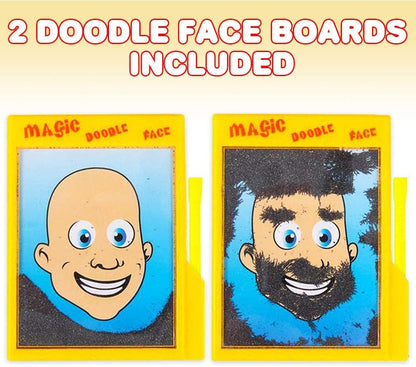 ArtCreativity Doodle Face Boards for Kids, Set of 2, Magnet Art Activity for Boys and Girls, Mess-Free Art Toys for Children, Unique Party Favors and Gifts, Create The Perfect Hairdo with Magnets