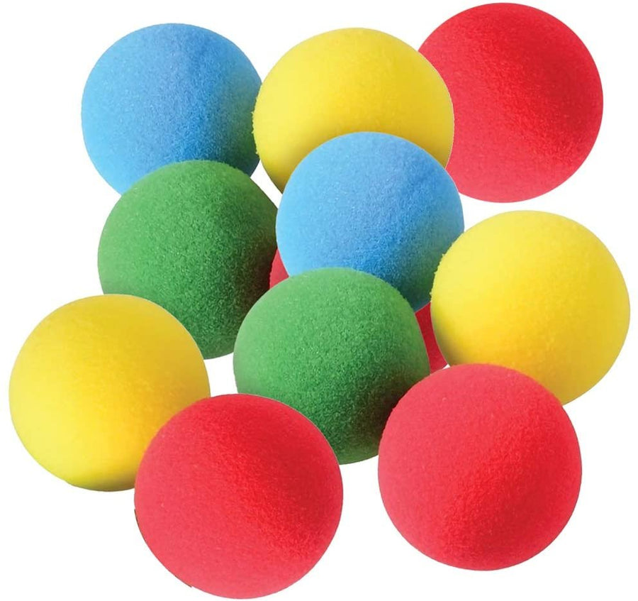 Soft Foam Balls - Pack of 12 - Lightweight Mini Play Balls for Safe Indoor Toys Fun, Vibrant Assorted Colors, Unique Birthday Party Favors for Boys and Girls