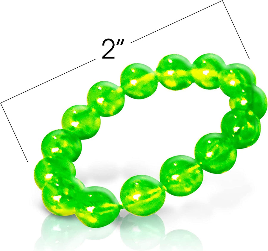 Bead Bracelets for Kids - 12 Pack - Toy Jewelry Wristbands for Girls - Assorted Colors - Cute Birthday Favors, Party Decorations and Giveaways, Goody Bag Fillers, Dress Up Accessories