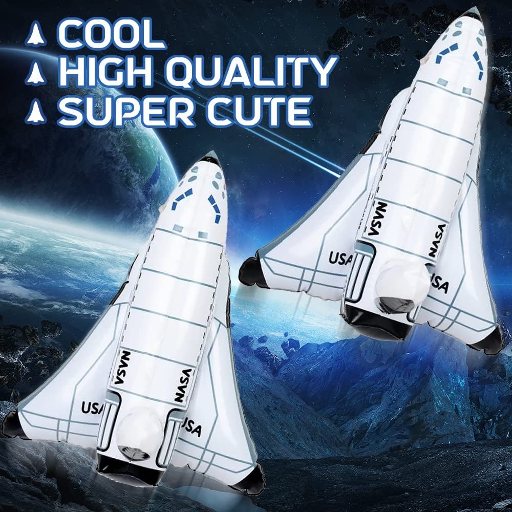 Space Shuttle Inflates, Set of 2, Inflatable Astronaut Toys for Kids,  Decorations for Outer Space Themed Parties, 14