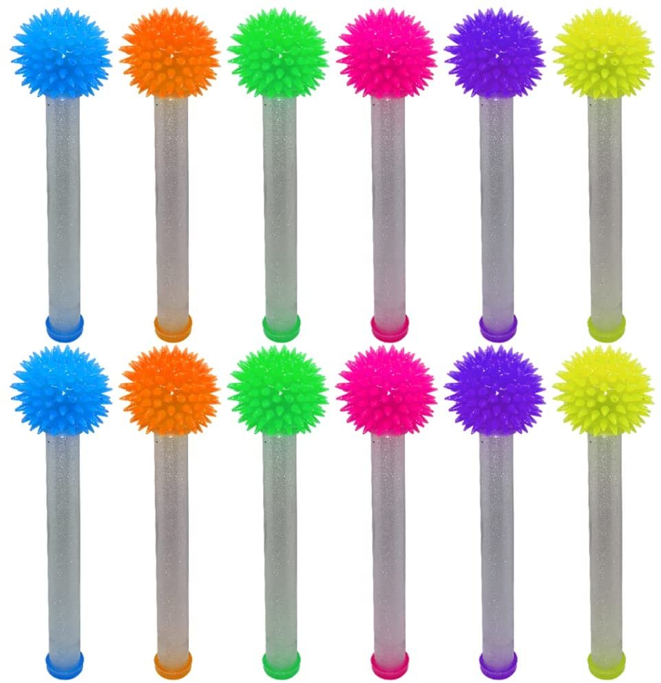 Light Up Galactic Wands, Set of 12, LED Wands for Kids and Adults in Assorted Colors, Great as Sensory Toys for Boys and Girls, Kids’ Fidget Toys, and Outer Space Party Favors