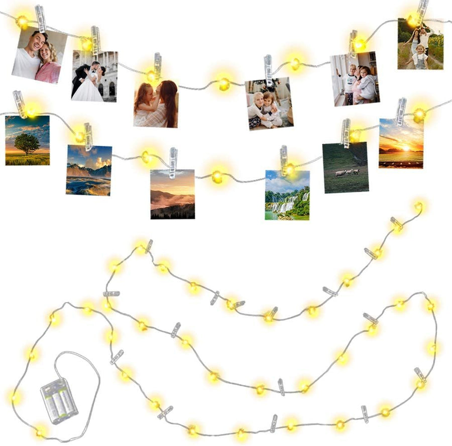 Photo Clip LED Light String, 48"es Long, Decorative Fairy LED Lights for Kids and Adults, Enchanting Wedding, Party, and Bedroom Décor, for Hanging Photos, Artwork, and Memorabilia