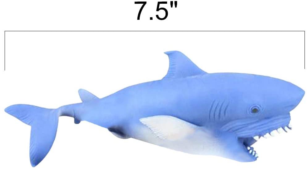 Stretchy Sand Filled Shark Toys, Set of 2, Stress Relief Toys for Kids and Adults, Underwater Party Supplies, Unique Aquatic Party Favors, Fun Good Behavior Incentives