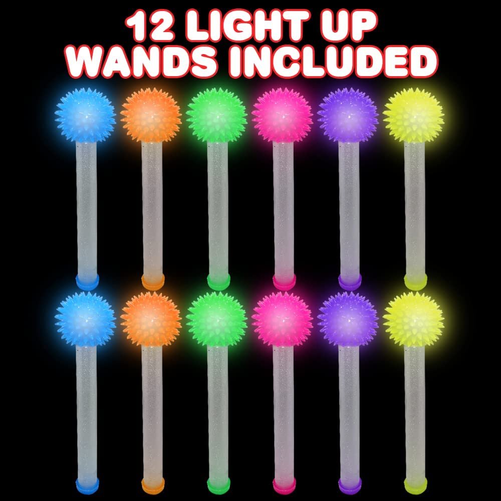 Light Up Galactic Wands, Set of 12, LED Wands for Kids and Adults in Assorted Colors, Great as Sensory Toys for Boys and Girls, Kids’ Fidget Toys, and Outer Space Party Favors