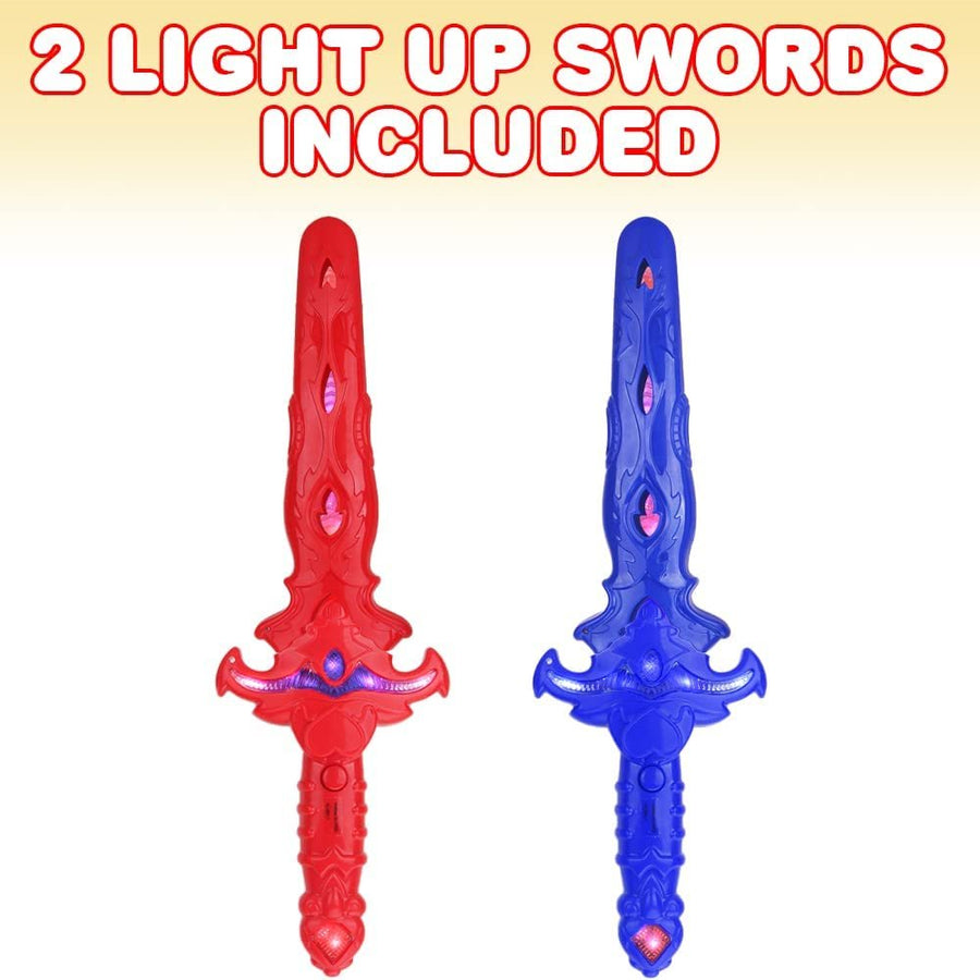 ArtCreativity Light Up Toy Swords with Sounds, LED Toy Sword Set with Removable Covers, Plastic Toy Swords, Warrior Halloween Costume Accessories, Light Up Halloween Toys, Halloween gifts for kids