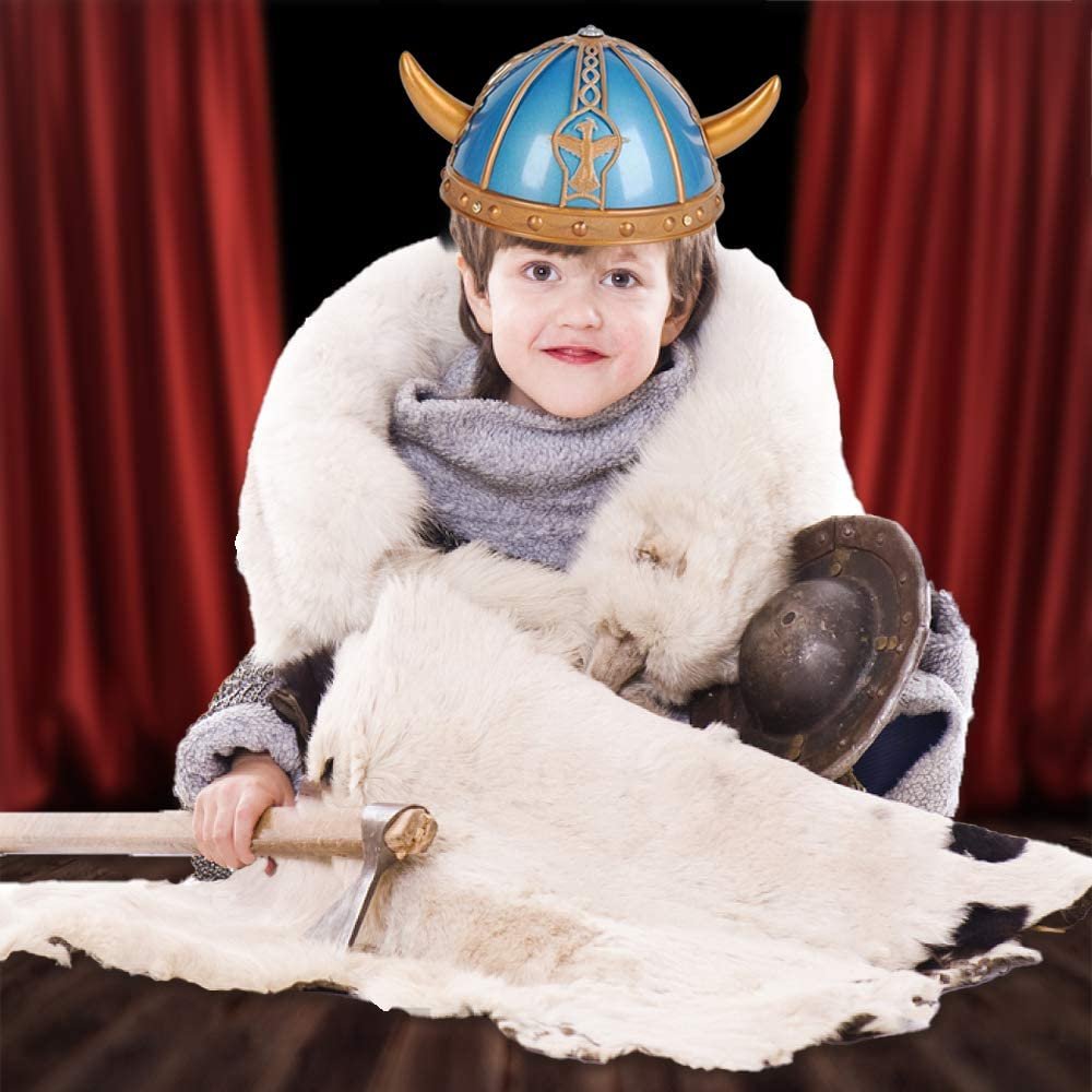 Viking Helmet for Kids and Adults, 1PC, Viking Costume Helmet with Classic Horn Design, Viking Costume Prop for Halloween, Dress Up Parties, and Photo Booth, Unique Birthday Hat…