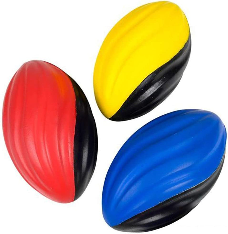 5" Two-Toned Spiral Footballs for Kids, Set of 4, Fun Foam Sports Toys for Outdoors, Indoors, Pool, Picnic, Camping, Beach, Sports Party Favors for Boys and Girls