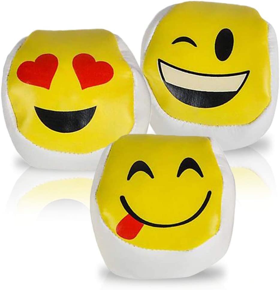 Emoticon Juggling Balls for Beginners, Set of 3, Durable Juggle Balls in Assorted Emoticon Designs, Soft Easy Juggle Balls for Kids