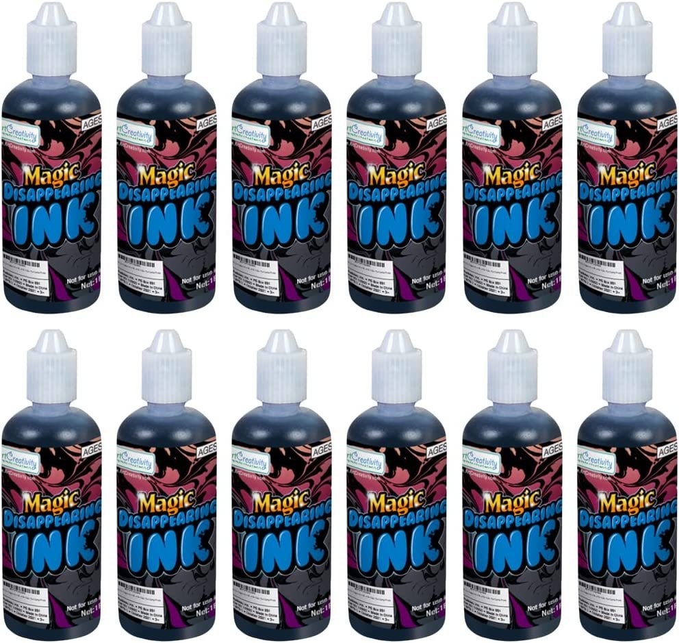 Magic Ink in Blue - Pack of 12 - Includes 1-Ounce Squeezable Bottles - Magical Pranks and Jokes - Amazing Party Favor and Prize for Kids - Fun Camp Prizes